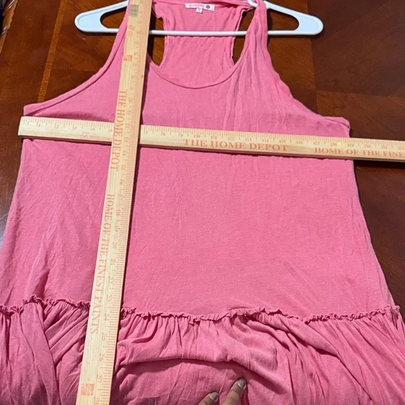 Anthropologie Sundry Pink Tiered Maxi Dress Sz large L - Picture 6 of 8